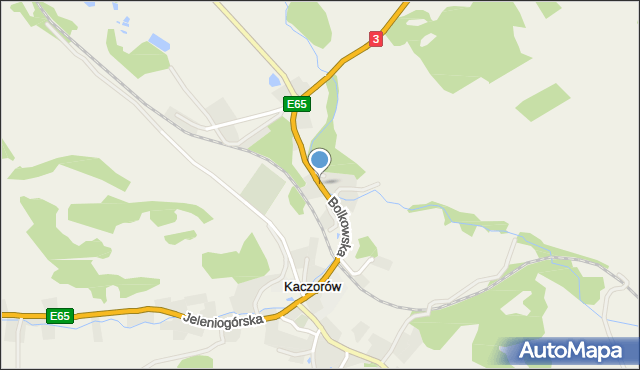 Kaczorów gmina Bolków, Bolkowska, mapa Kaczorów gmina Bolków