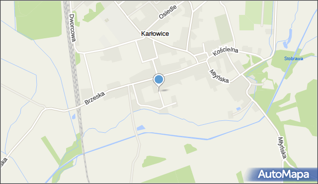 Karłowice gmina Popielów, Bocznobrzeska, mapa Karłowice gmina Popielów