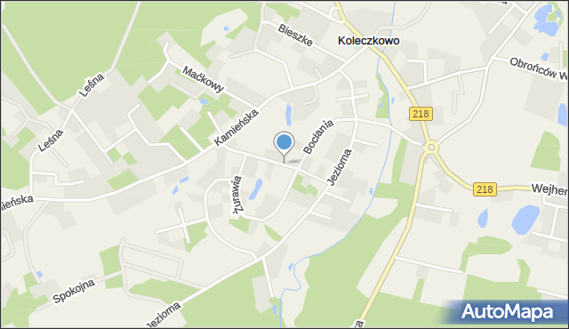 Koleczkowo, Bociania, mapa Koleczkowo