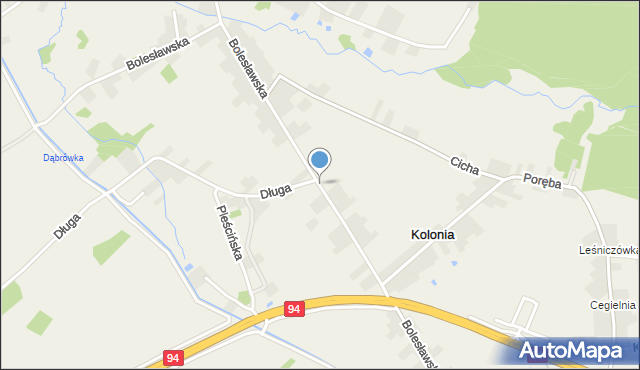 Kolonia gmina Bolesław, Bolesławska, mapa Kolonia gmina Bolesław