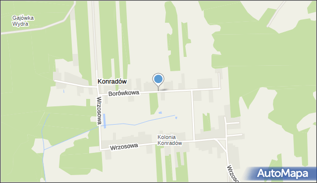 Konradów gmina Blachownia, Borówkowa, mapa Konradów gmina Blachownia