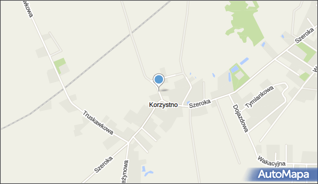 Korzystno, Borówkowa, mapa Korzystno