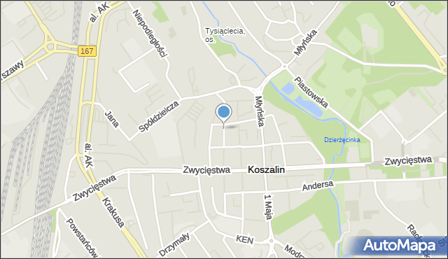 Koszalin, Bogusława II, mapa Koszalina