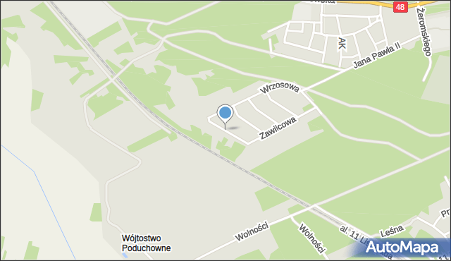 Kozienice, Borówkowa, mapa Kozienice