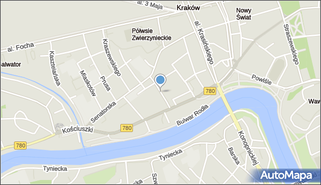 Kraków, Borelowskiego Marcina, mapa Krakowa