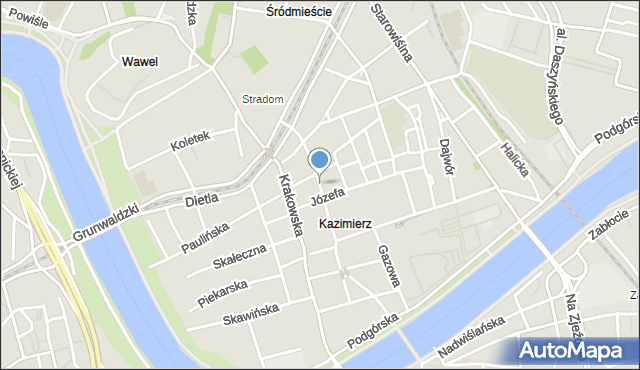 Kraków, Bożego Ciała, mapa Krakowa