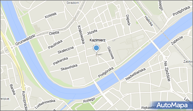 Kraków, Bonifraterska, mapa Krakowa