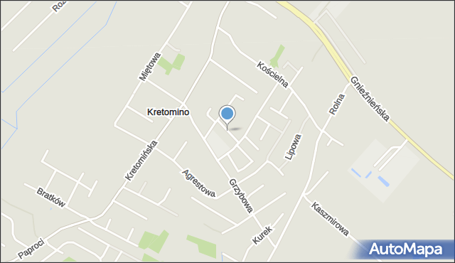 Kretomino, Borowików, mapa Kretomino