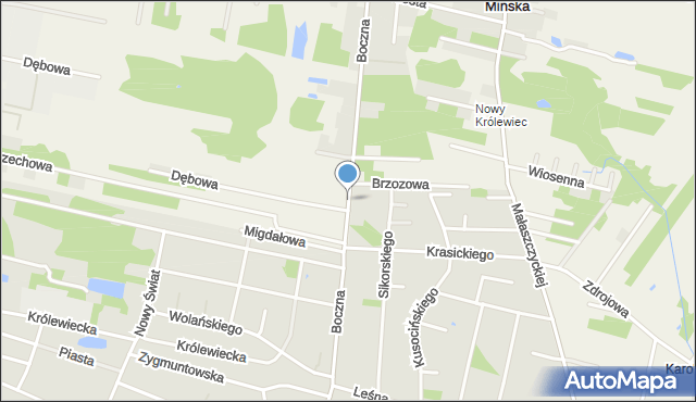 Królewiec gmina Mińsk Mazowiecki, Boczna, mapa Królewiec gmina Mińsk Mazowiecki