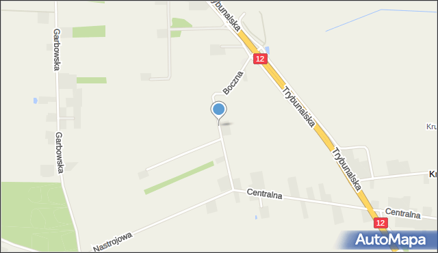 Kruszów, Boczna, mapa Kruszów