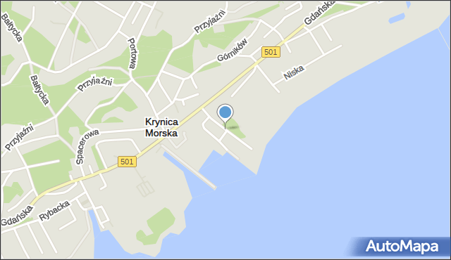 Krynica Morska, Bojerowców, mapa Krynica Morska