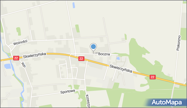 Krzeszyce, Boczna, mapa Krzeszyce