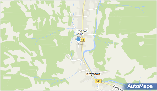 Krzyżowa gmina Jeleśnia, Borowa, mapa Krzyżowa gmina Jeleśnia