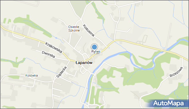 Łapanów, Bocheńska, mapa Łapanów