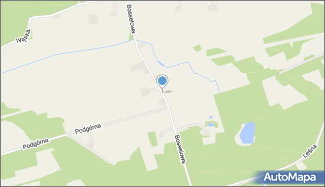 Leszczyca, Bosselowa, mapa Leszczyca