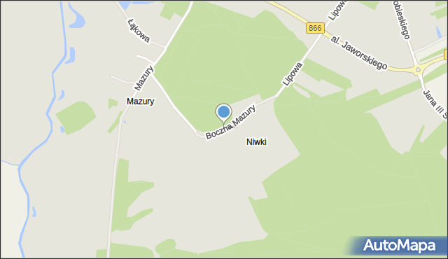 Lubaczów, Boczna Mazury, mapa Lubaczów