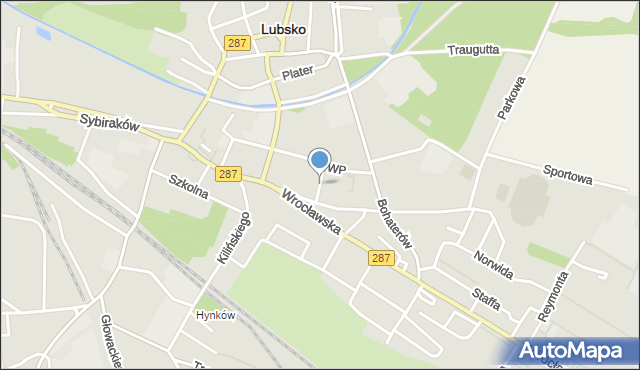 Lubsko, Boczna, mapa Lubsko