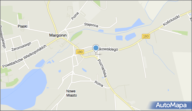 Margonin, Boczna, mapa Margonin