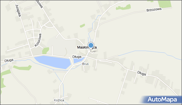 Masłomiąca, Bociania, mapa Masłomiąca