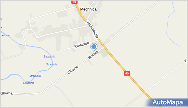 Mechnica, Boczna, mapa Mechnica