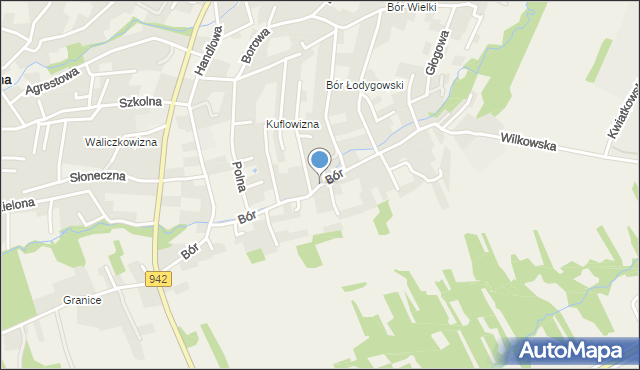 Meszna gmina Wilkowice, Bór, mapa Meszna gmina Wilkowice