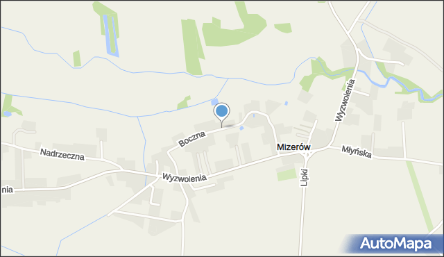 Mizerów, Boczna, mapa Mizerów