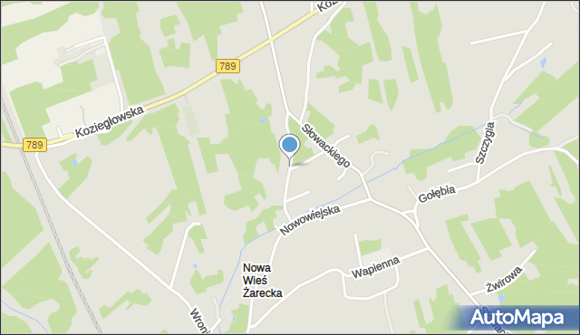 Myszków, Bociania, mapa Myszków