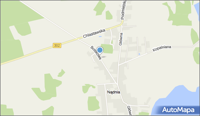 Nądnia, Boiskowa, mapa Nądnia