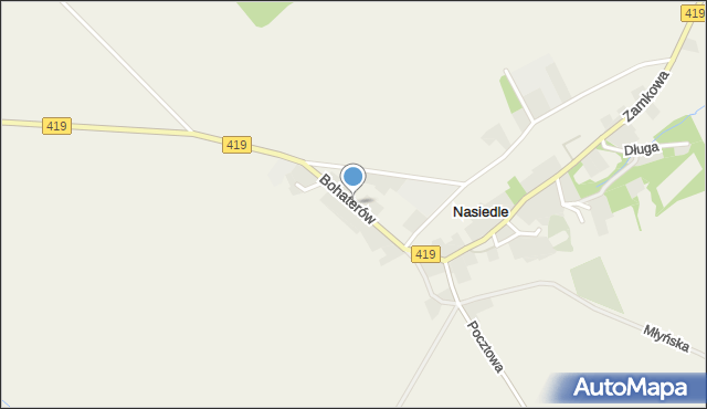 Nasiedle, Bohaterów, mapa Nasiedle