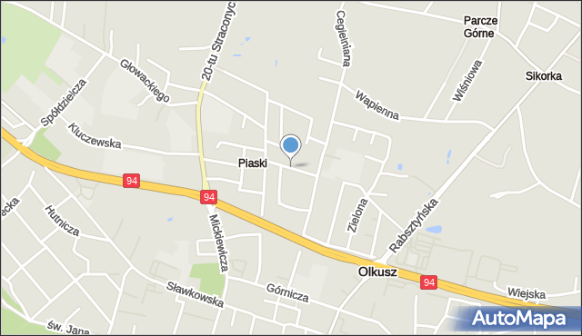 Olkusz, Bohaterów Westerplatte, mapa Olkusz