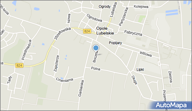 Opole Lubelskie, Boczna, mapa Opole Lubelskie