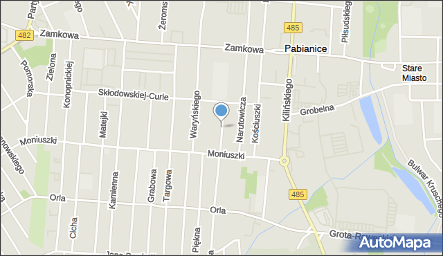 Pabianice, Bohaterów, mapa Pabianic