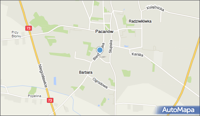 Pacanów powiat buski, Boczna, mapa Pacanów powiat buski