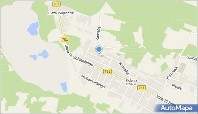 Płaza, Bogusławskiego Wojciecha, mapa Płaza