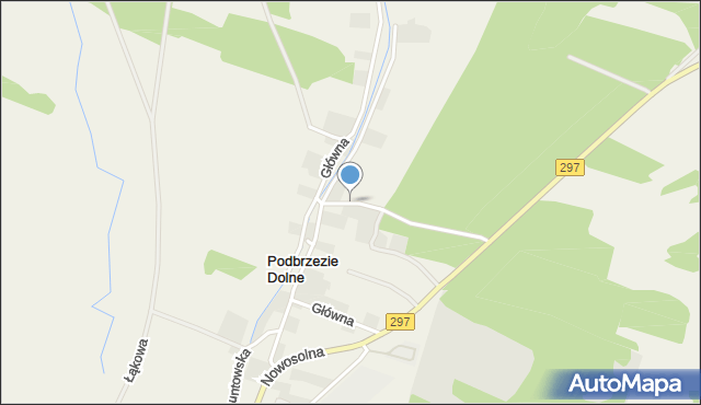 Podbrzezie Dolne, Boczna, mapa Podbrzezie Dolne