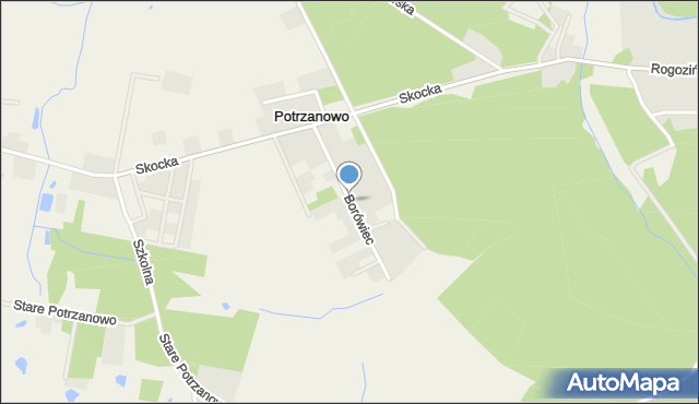 Potrzanowo, Borówiec, mapa Potrzanowo