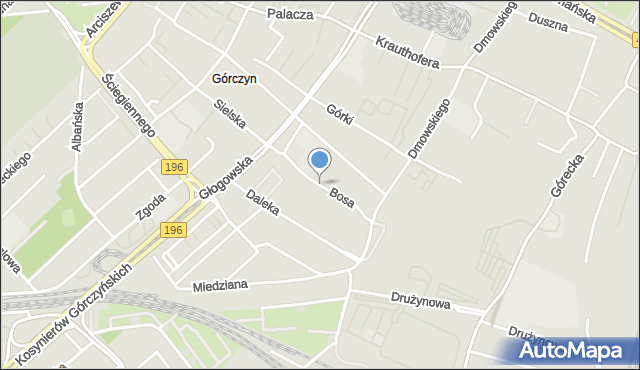 Poznań, Bosa, mapa Poznania