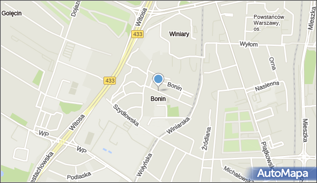 Poznań, Bonin, mapa Poznania