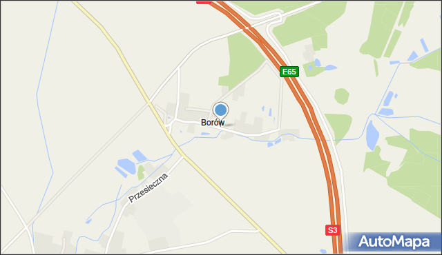 Przesieczna, Borów, mapa Przesieczna