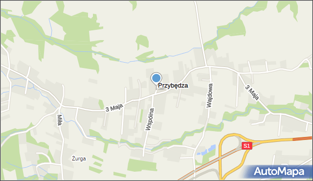 Przybędza, Boczna, mapa Przybędza