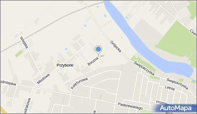 Przyborki, Boczna, mapa Przyborki