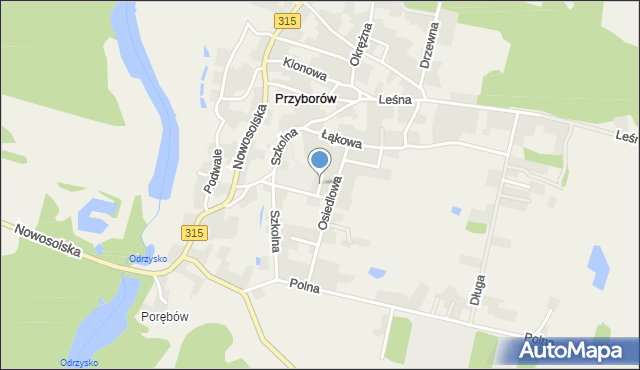 Przyborów gmina Nowa Sól, Boczna, mapa Przyborów gmina Nowa Sól