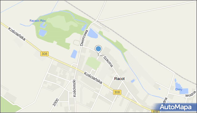 Racot, Boczna, mapa Racot
