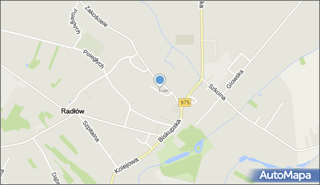 Radłów powiat tarnowski, Boczna, mapa Radłów powiat tarnowski