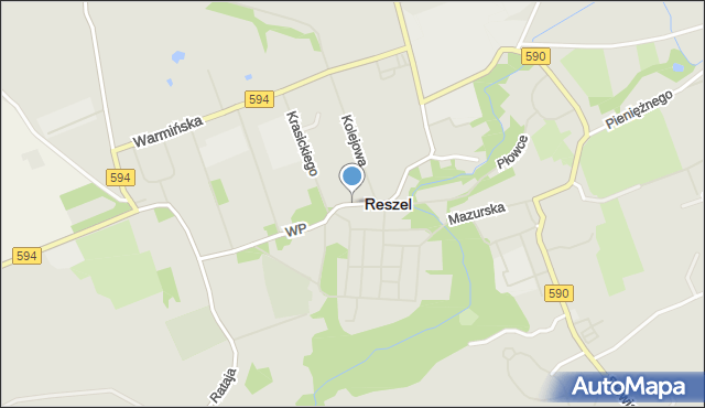 Reszel, Bohaterów, mapa Reszel