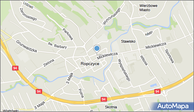 Ropczyce, Bohaterów Nockowej, mapa Ropczyce