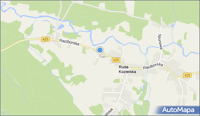 Ruda Kozielska, Boczna, mapa Ruda Kozielska