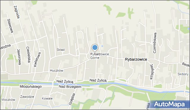 Rybarzowice, Bocianów, mapa Rybarzowice