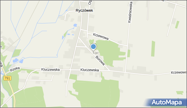 Ryczówek, Borowa, mapa Ryczówek