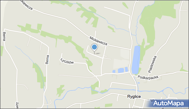 Ryglice, Boratyńskiego Wacława, mapa Ryglice